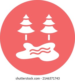 Estilo de icono del lago de diseño de vectores
