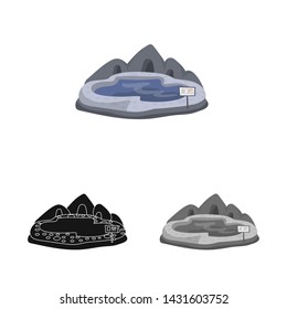 Vector design of lake and pool icon. Collection of lake and stone stock vector illustration.
