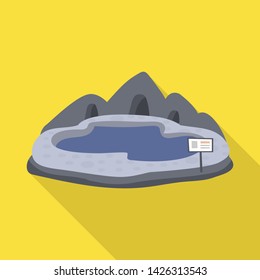 Vector design of lake and pool symbol. Collection of lake and stone vector icon for stock.