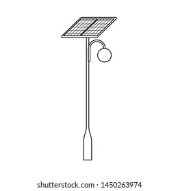 Vector design of lamppost and solar icon. Set of lamppost and alternative vector icon for stock.