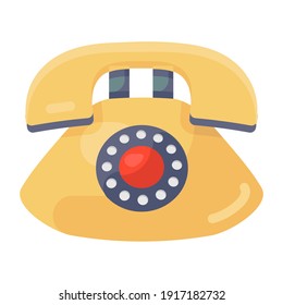 
A vector design of landline, line icon of vintage telephone 