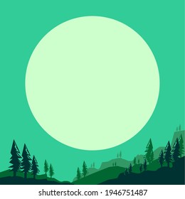 vector design of landscape evergreen