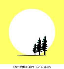 vector design of landscape evergreen