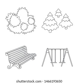 Vector design of landscape and nature icon. Set of landscape and city vector icon for stock.