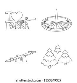 Vector design of landscape and nature logo. Set of landscape and city vector icon for stock.