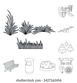 Vector design of landscape and nature logo. Collection of landscape and city stock symbol for web.