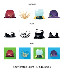 Vector design of landscape and nature symbol. Collection of landscape and environment stock vector illustration.