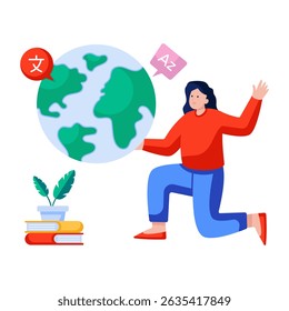 Vector design of language translator illustration
