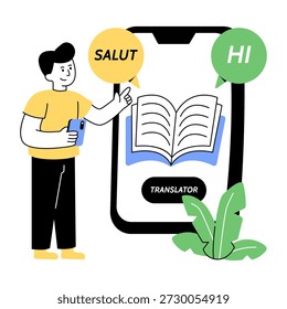      Vector design of language translator illustration