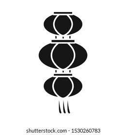 Vector design of lantern and paper icon. Graphic of lantern and ornament stock symbol for web.
