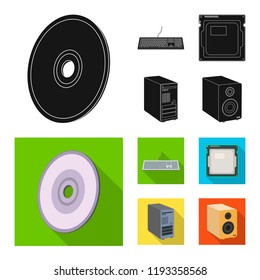 Vector design of laptop and device icon. Collection of laptop and server stock vector illustration.