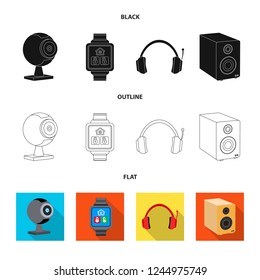 Vector design of laptop and device icon. Set of laptop and server vector icon for stock.