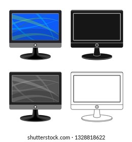 Vector design of laptop and device icon. Set of laptop and server stock vector illustration.