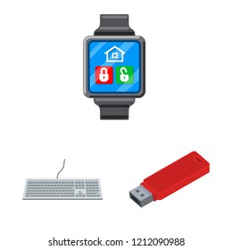 Vector design of laptop and device logo. Collection of laptop and server stock symbol for web.