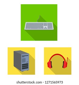 Vector design of laptop and device logo. Collection of laptop and server stock vector illustration.