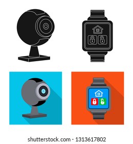 Vector design of laptop and device logo. Collection of laptop and server stock vector illustration.