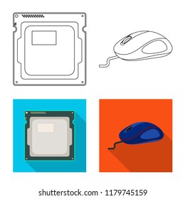 Vector design of laptop and device symbol. Collection of laptop and server stock vector illustration.