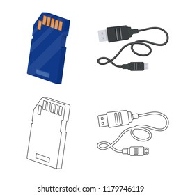 Vector design of laptop and device symbol. Collection of laptop and server vector icon for stock.
