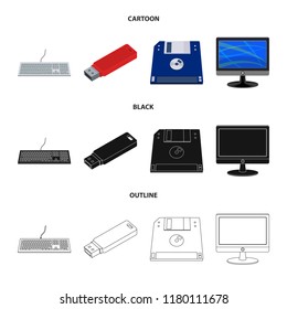 Vector design of laptop and device symbol. Set of laptop and server vector icon for stock.