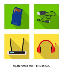 Vector design of laptop and device symbol. Collection of laptop and server vector icon for stock.