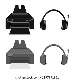 Vector design of laptop and device symbol. Collection of laptop and server vector icon for stock.