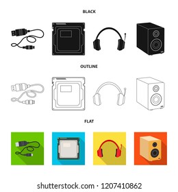 Vector design of laptop and device symbol. Set of laptop and server stock vector illustration.