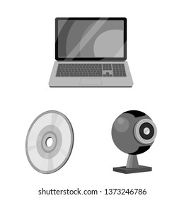 Vector design of laptop and device symbol. Collection of laptop and server vector icon for stock.