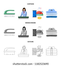 Vector design of laundry and clean icon. Collection of laundry and clothes stock symbol for web.