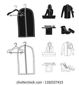 Vector design of laundry and clean icon. Collection of laundry and clothes stock vector illustration.