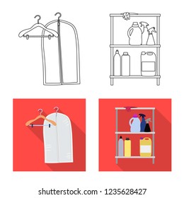 Vector design of laundry and clean icon. Collection of laundry and clothes vector icon for stock.