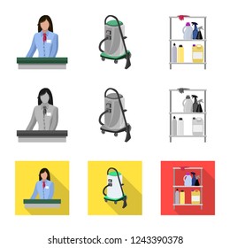 Vector design of laundry and clean icon. Set of laundry and clothes vector icon for stock.