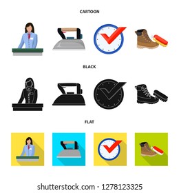 Vector design of laundry and clean icon. Collection of laundry and clothes vector icon for stock.