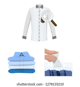 Vector design of laundry and clean icon. Set of laundry and clothes vector icon for stock.
