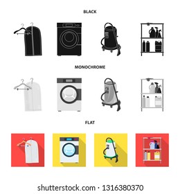 Vector design of laundry and clean icon. Collection of laundry and clothes vector icon for stock.