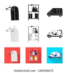 Vector design of laundry and clean icon. Collection of laundry and clothes vector icon for stock.