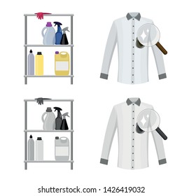 Vector design of laundry and clean icon. Set of laundry and clothes stock symbol for web.
