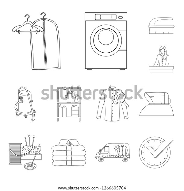 Vector design of laundry and\
clean icon. Collection of laundry and clothes stock vector\
illustration.