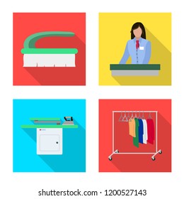 Vector design of laundry and clean logo. Set of laundry and clothes vector icon for stock.