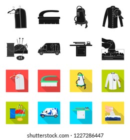 Vector design of laundry and clean logo. Collection of laundry and clothes stock symbol for web.