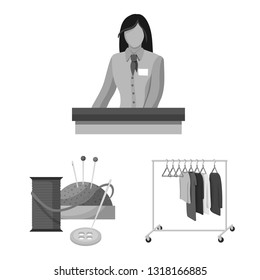 Vector design of laundry and clean logo. Collection of laundry and clothes stock symbol for web.