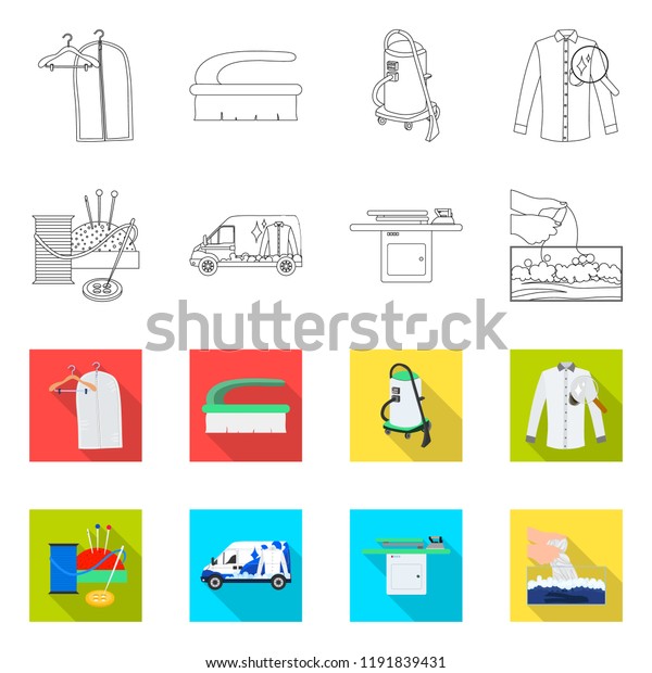 Vector design of laundry and clean logo.\
Set of laundry and clothes stock symbol for\
web.
