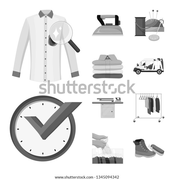 Vector design of laundry and clean\
logo. Collection of laundry and clothes vector icon for\
stock.