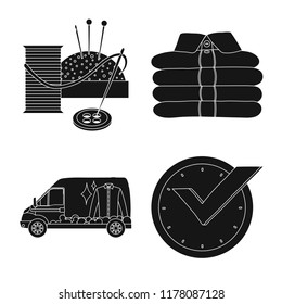 Vector design of laundry and clean sign. Set of laundry and clothes vector icon for stock.