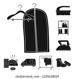 Vector design of laundry and clean sign. Collection of laundry and clothes stock vector illustration.