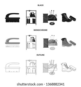 Vector design of laundry and clean sign. Set of laundry and clothes stock vector illustration.