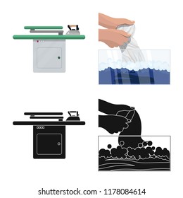 Vector design of laundry and clean symbol. Set of laundry and clothes stock symbol for web.