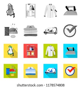 Vector design of laundry and clean symbol. Collection of laundry and clothes vector icon for stock.