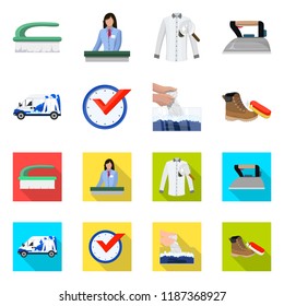 Vector design of laundry and clean symbol. Collection of laundry and clothes vector icon for stock.