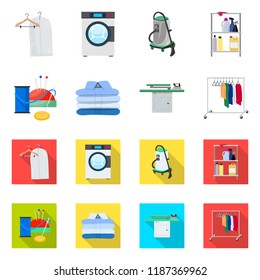 Vector design of laundry and clean symbol. Set of laundry and clothes vector icon for stock.