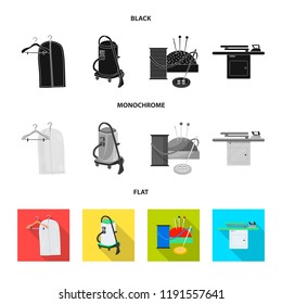 Vector design of laundry and clean symbol. Collection of laundry and clothes vector icon for stock.
